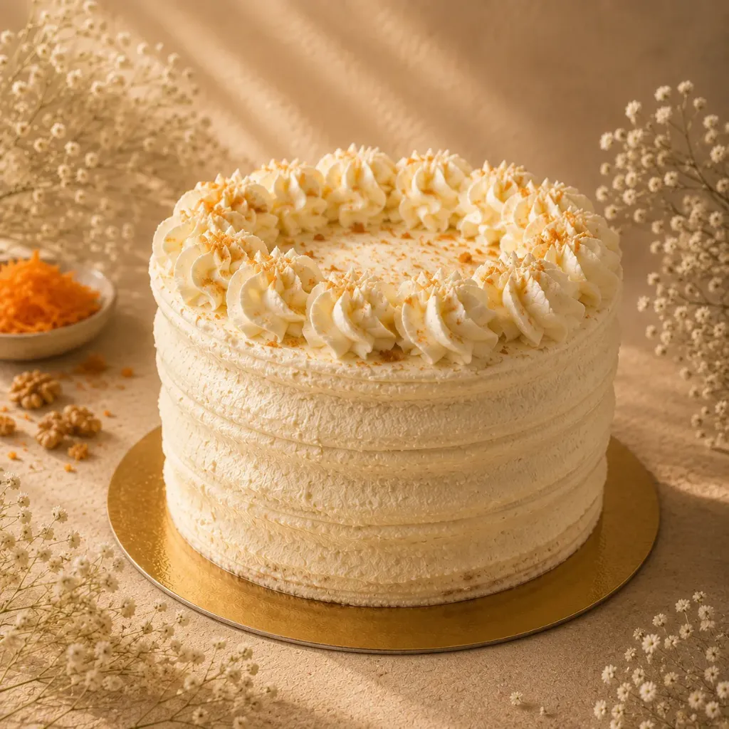 Tarta de Zanahoria y crema de queso (8-10 personas, Con lactosa, Con azucar, Con gluten)