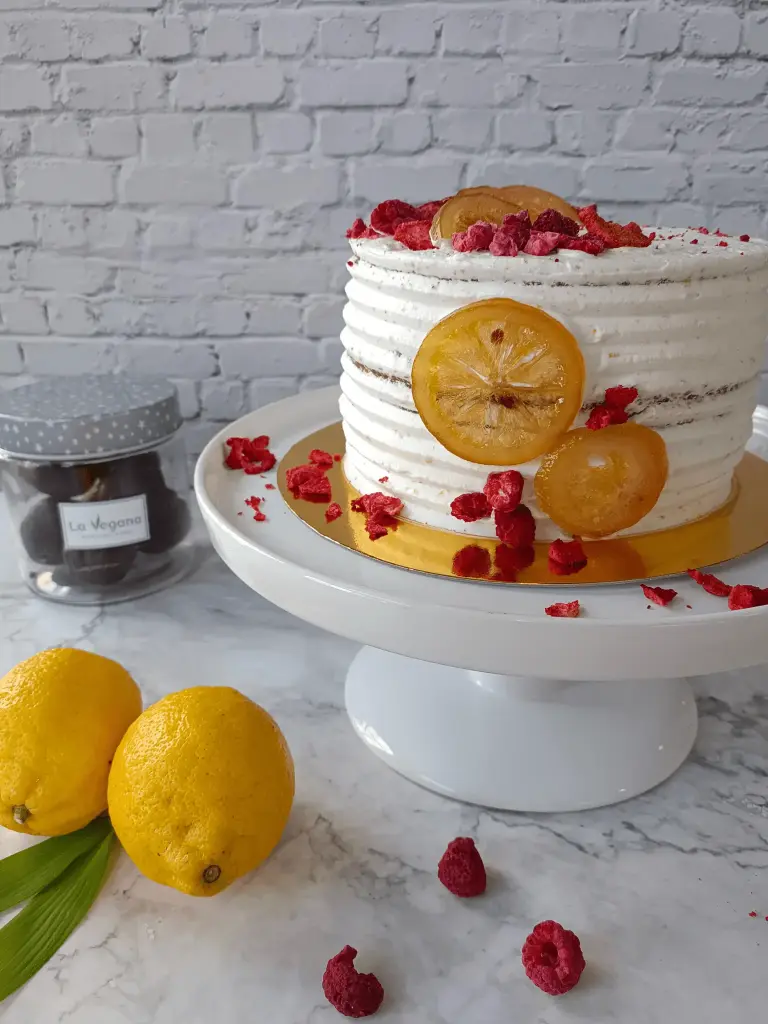 Tarta de Limón y frutos rojos (8-10 personas, Con lactosa, Con azucar, Con gluten)