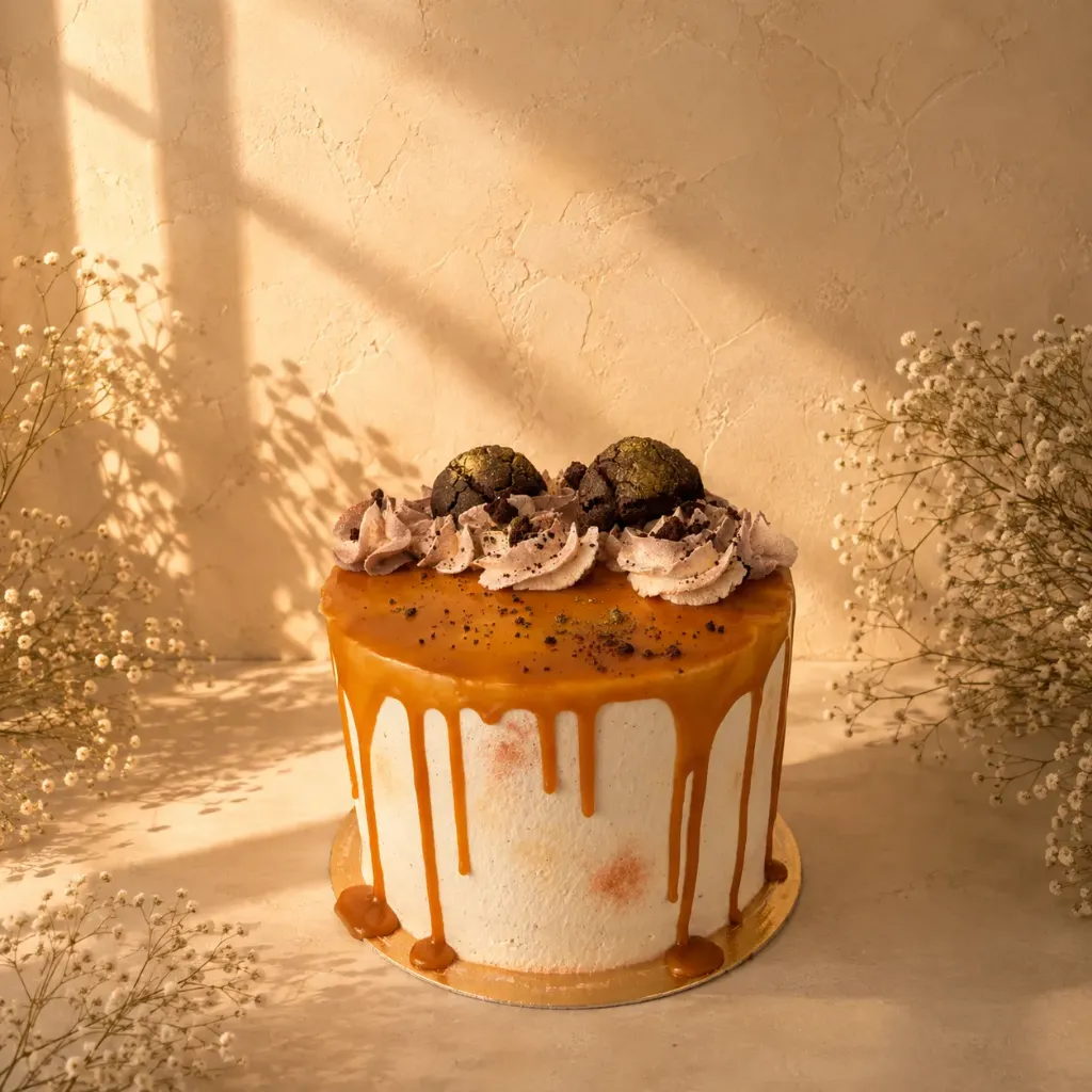 Tarta de Chocolate, crema de queso y caramelo
