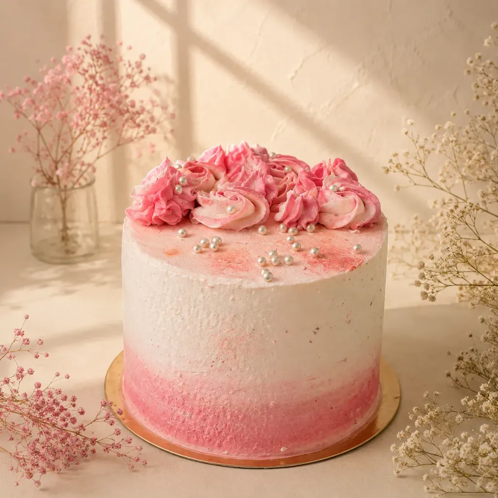 Tarta de Mousse de fresa y vainilla